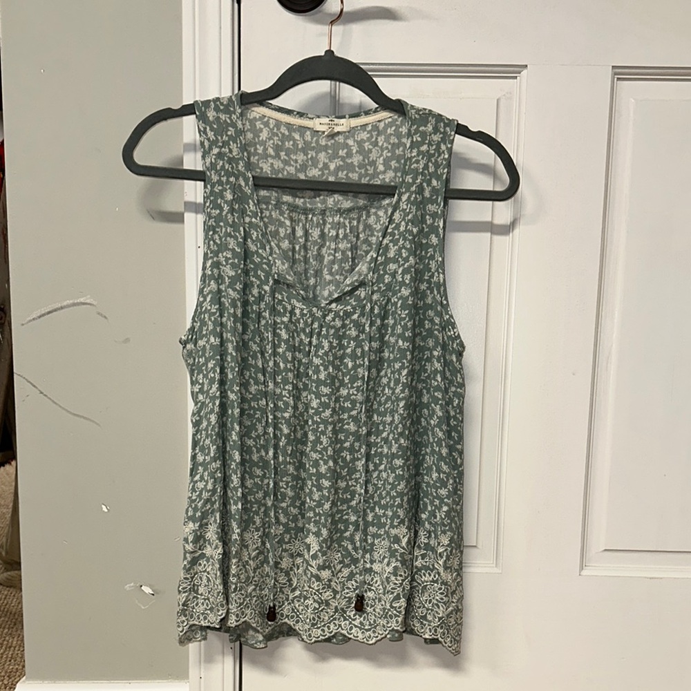 Mason & Belle Green Floral Sleeveless Top